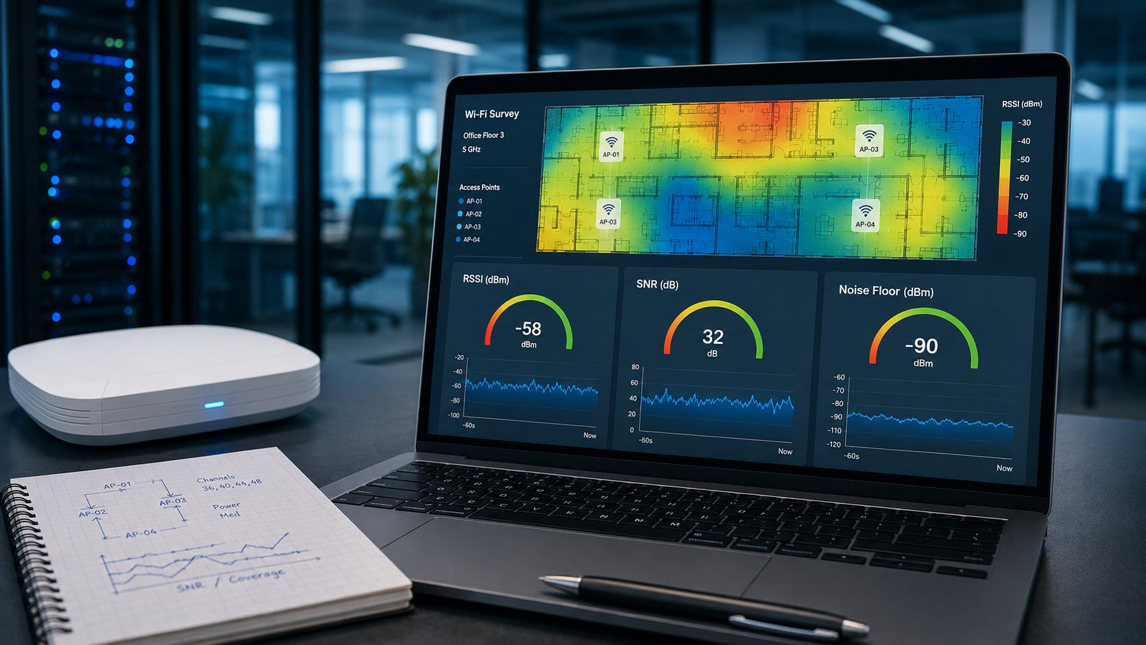 RSSI, SNR e Noise Floor: come valutare davvero la qualità del segnale Wi-Fi