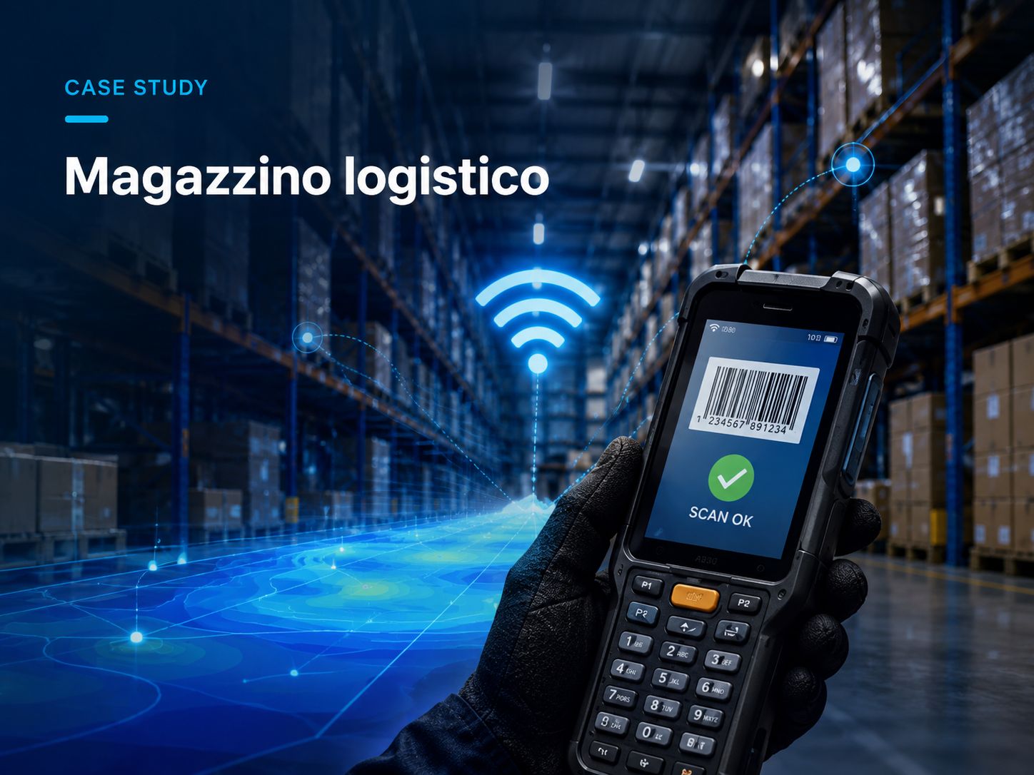 Terminali palmari e disconnessioni WiFi in un magazzino logistico