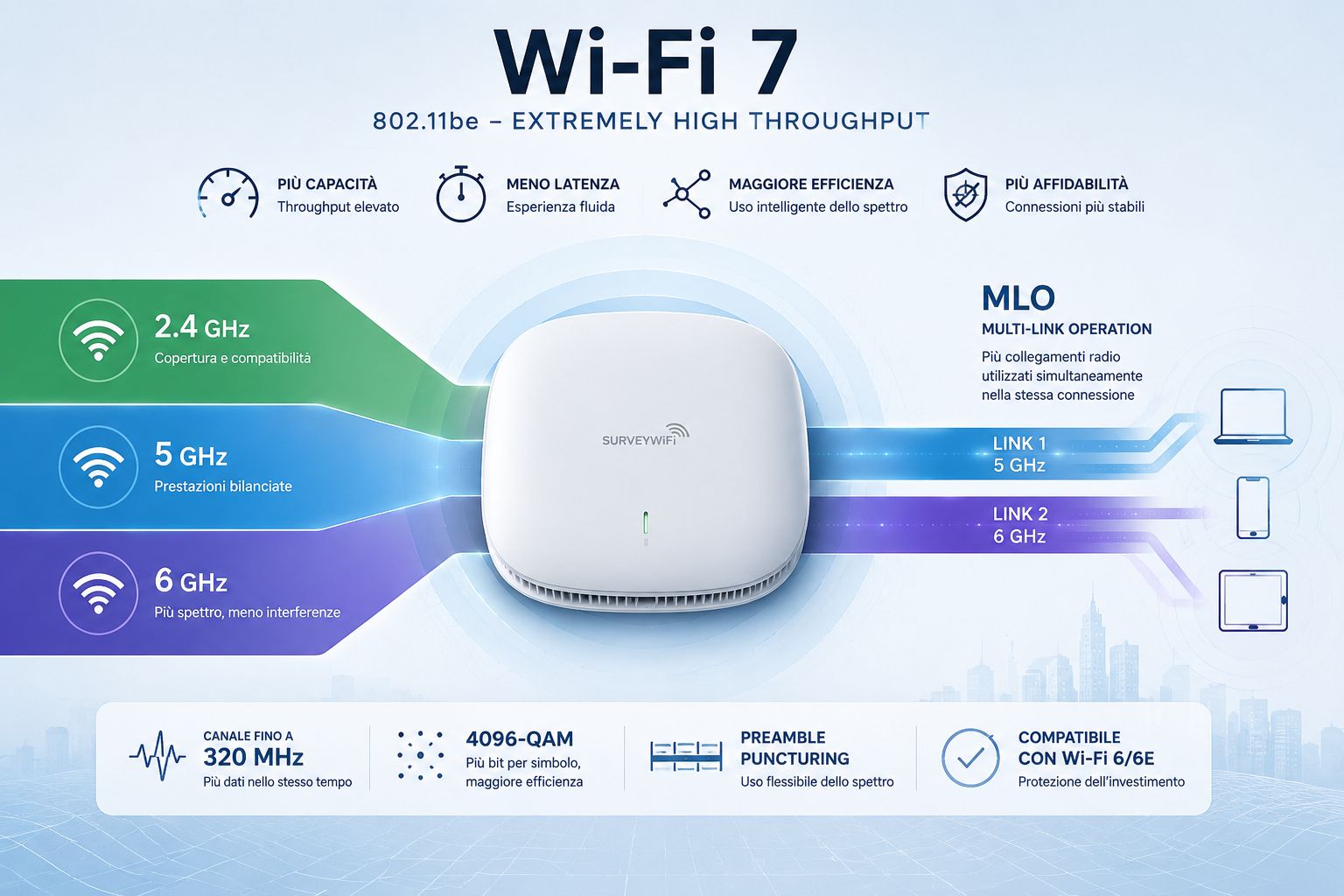 Wi-Fi 7: cosa cambia davvero rispetto a Wi-Fi 6 e Wi-Fi 6E