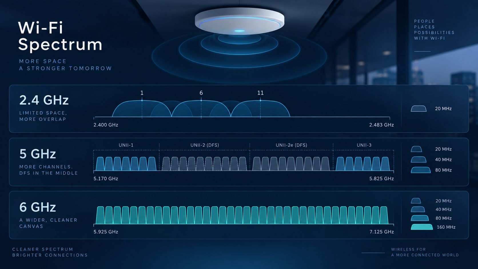 Canali Wi-Fi: come funzionano nelle bande 2,4 GHz, 5 GHz e 6 GHz